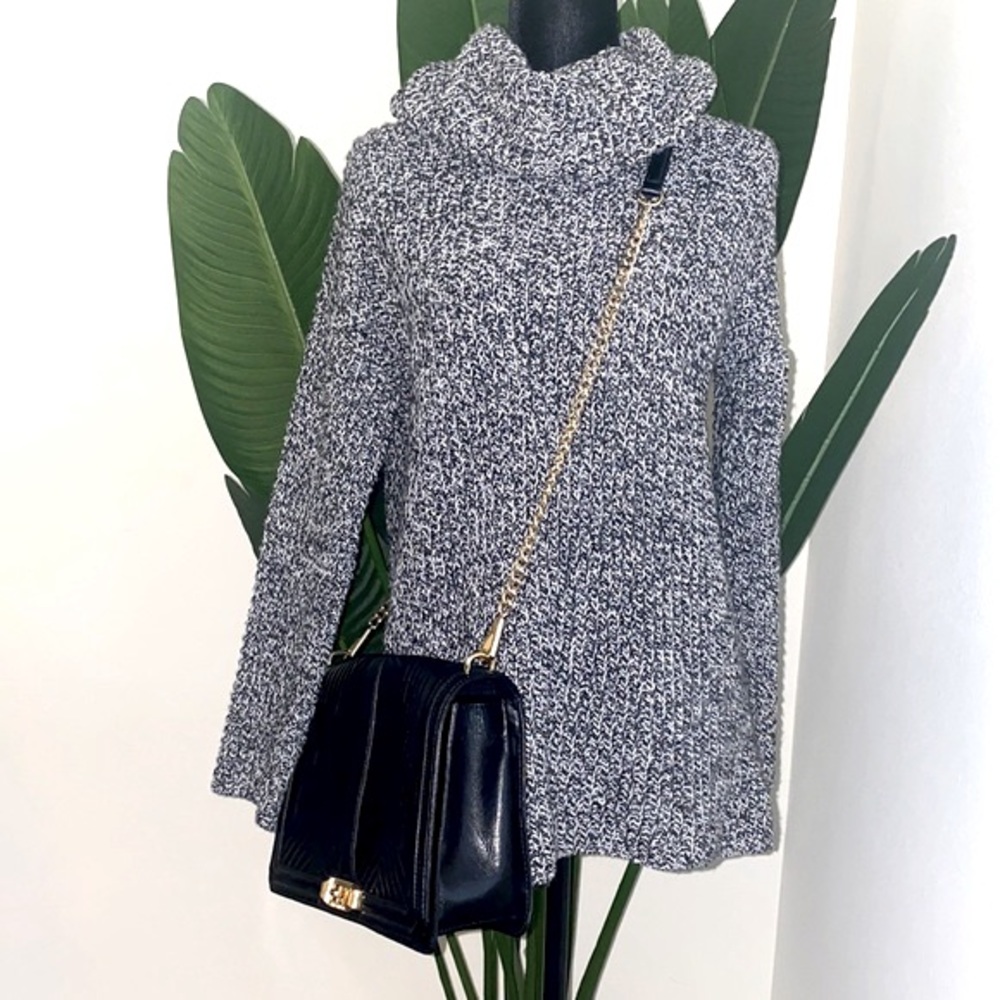 H&M black & white cowl neck sweater